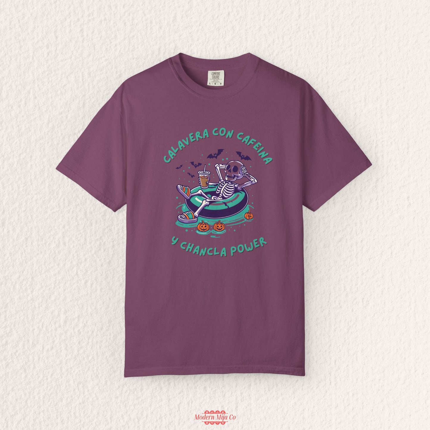 Calavera con Cafeina y Chancla Power T-Shirt