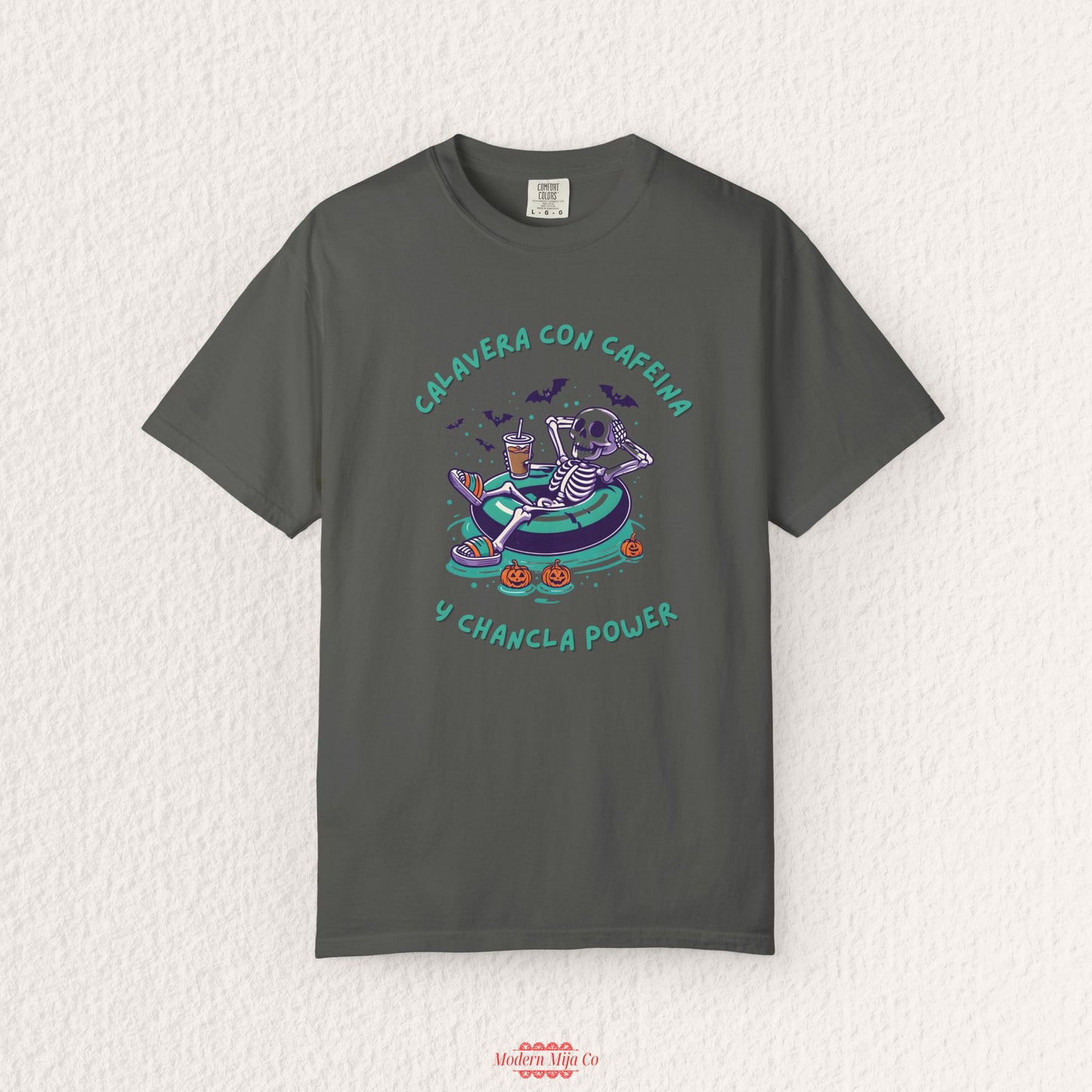 Calavera con Cafeina y Chancla Power T-Shirt
