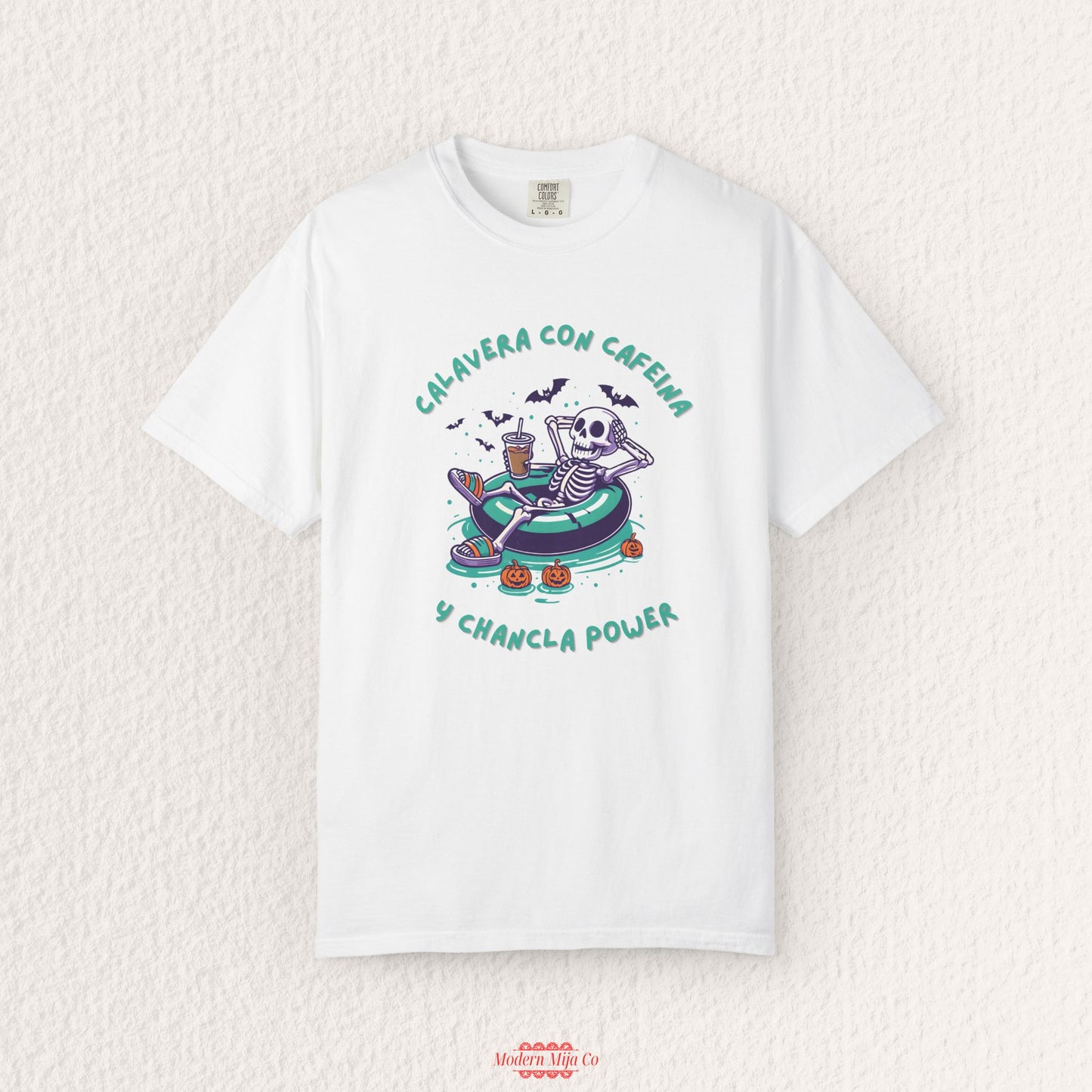 Calavera con Cafeina y Chancla Power T-Shirt