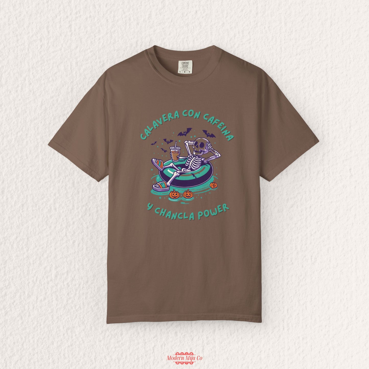 Calavera con Cafeina y Chancla Power T-Shirt