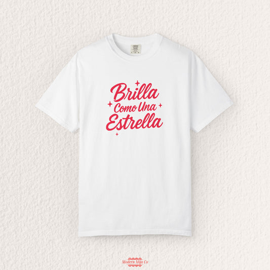 Brilla Como la Estrella Tee — Shine Bright Retro Graphic Shirt