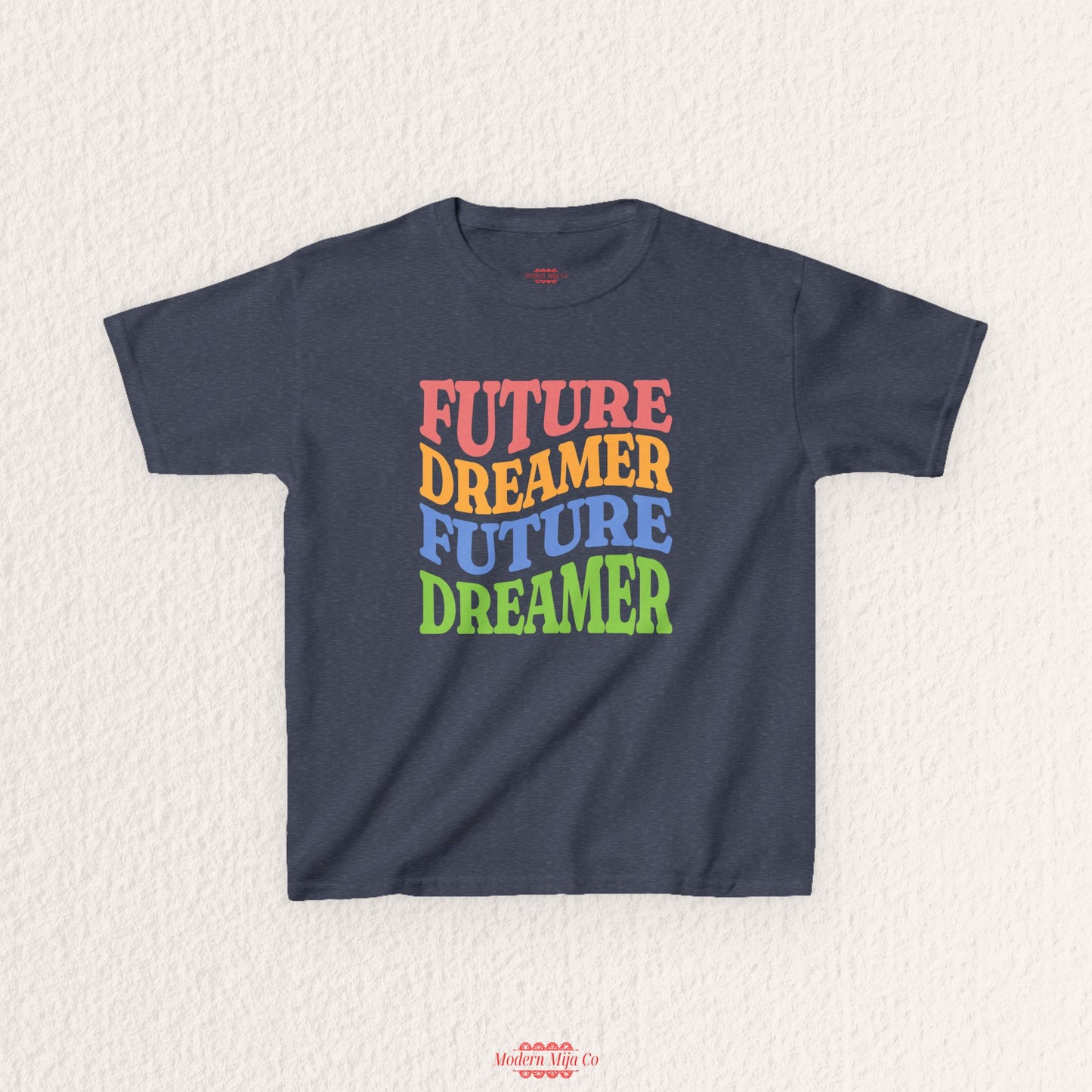 Future Dreamer Kids Tee | Retro Rainbow Stacked Text
