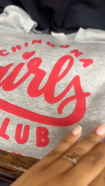 Chingona Girls Club Sweatshirt | Red Puff Vinyl Crewneck
