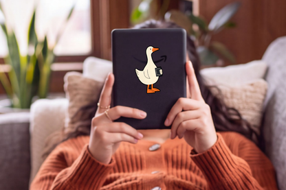 Silly Goose Reading Kindle Sticker | Funny Bookish Goose