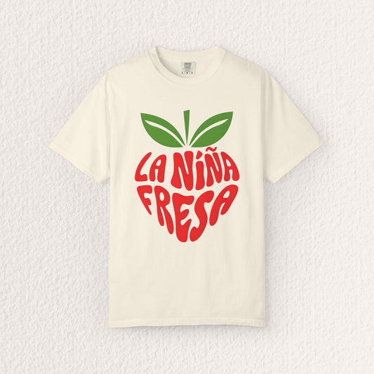 La Niña Fresa Tee — Playful Girly Graphic Shirt