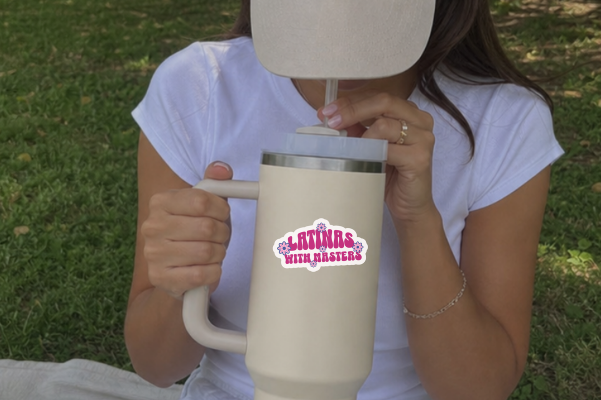 Latinas With Masters Floral Sticker – Funny Latina Graduate Sticker