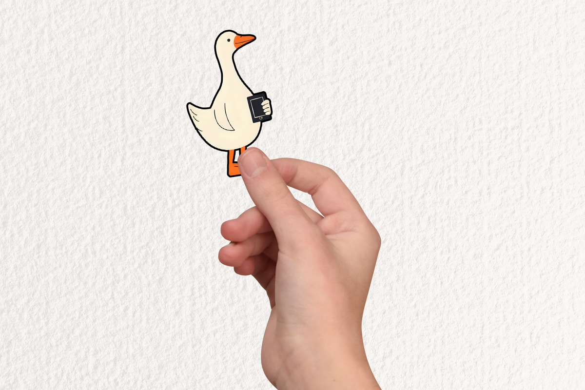 Silly Goose Reading Kindle Sticker | Funny Bookish Goose